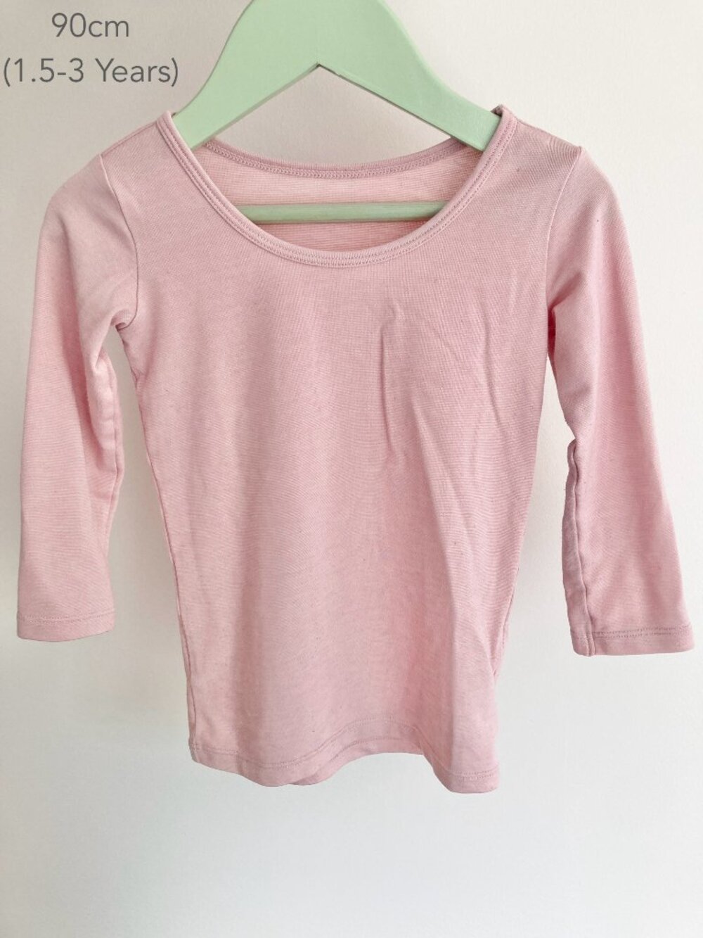 (🎨$3 PLAY) Uniqlo HeatTech 1.5-3 Years Toddler 90cm Pink Inner Base Layer Tee